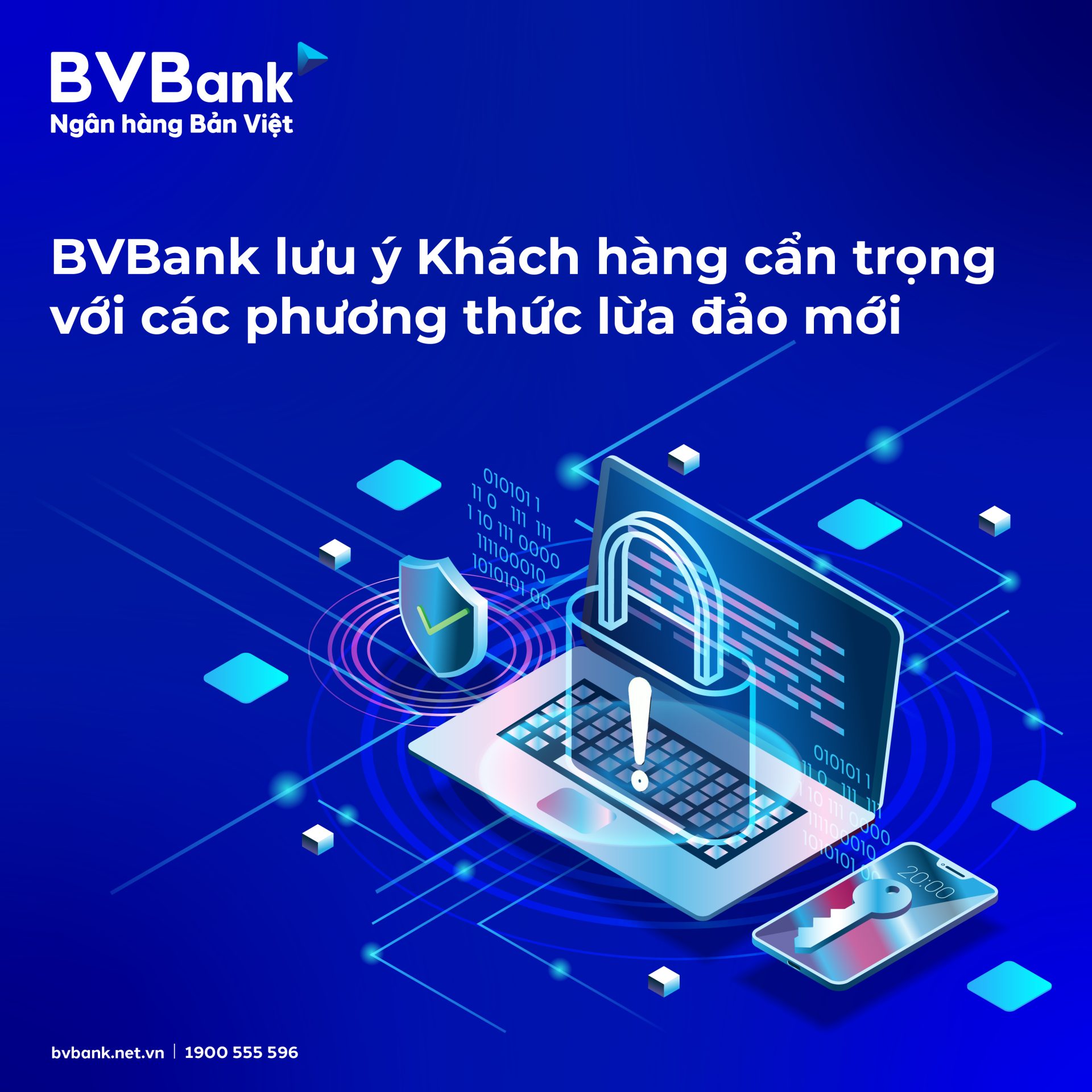 EDM BVBank Cảnh báo các phương thức lừa đảo mới_Noiti